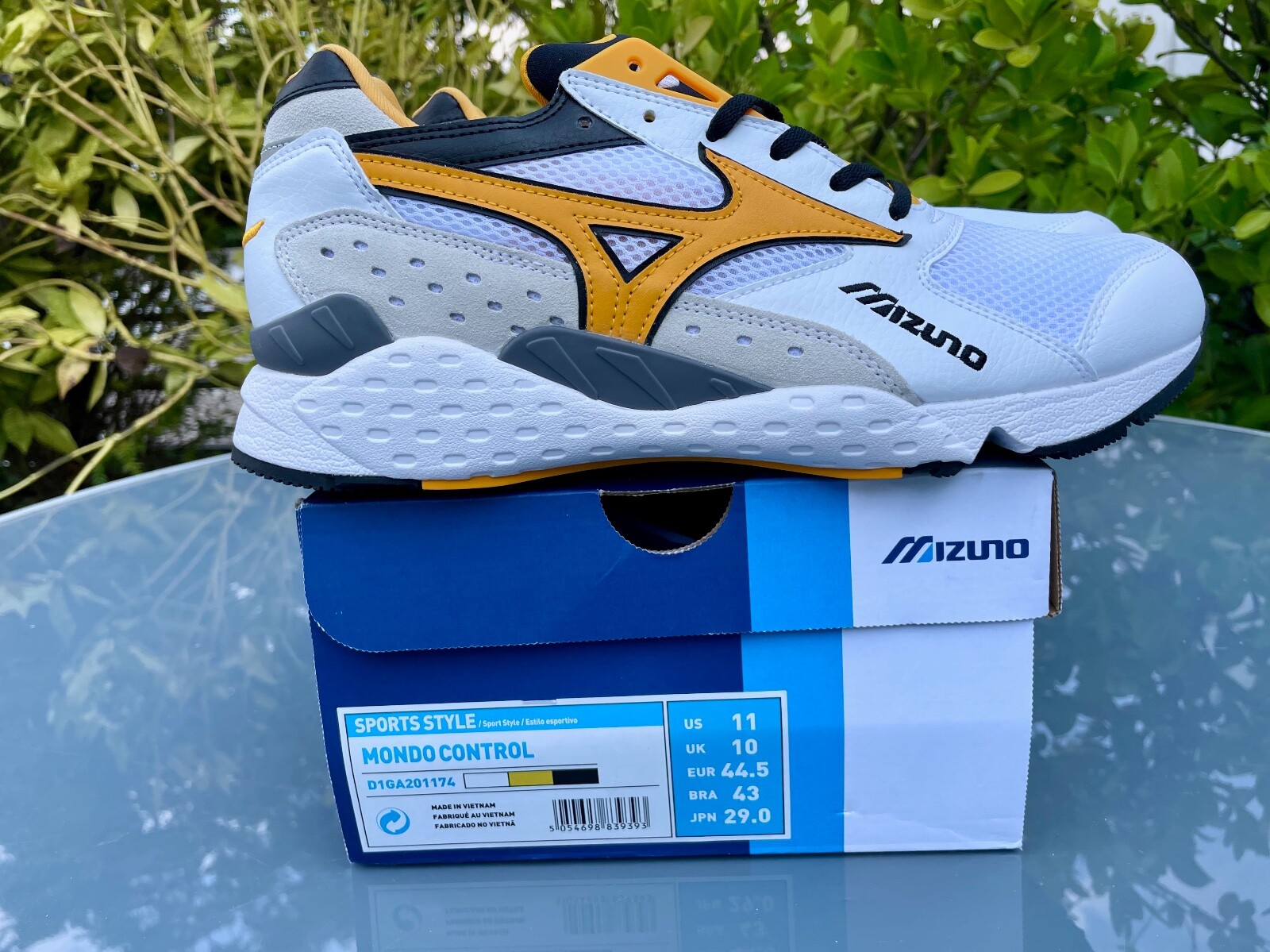 Mizuno Mondo Control White Yellow (2020) EUR 44.5 US 11 UK 10 D1GA201174