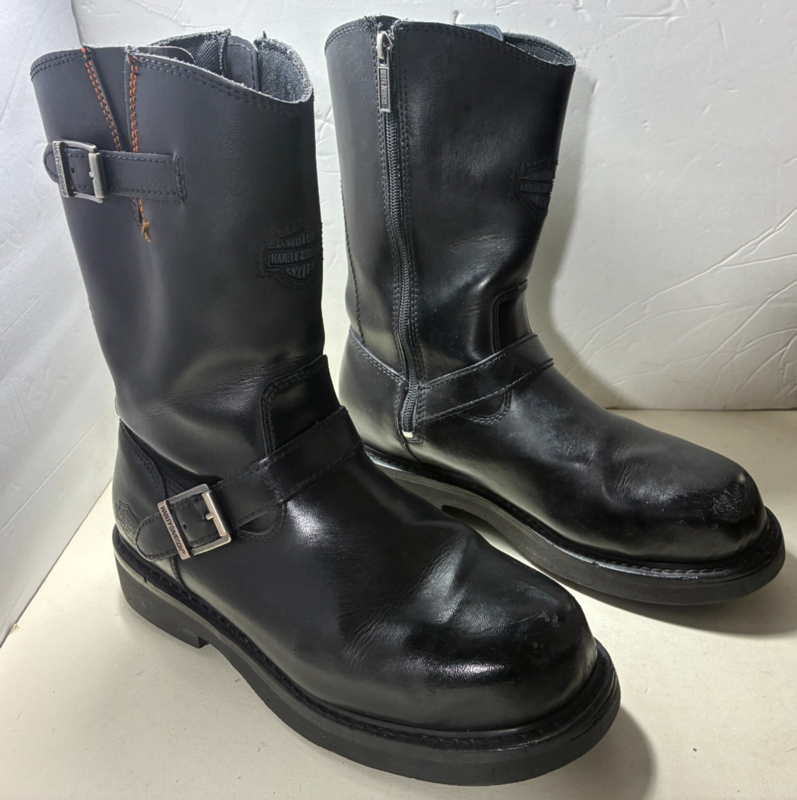 Harley-Davidson Men’s Size 9M Steel Toe Zip/Buckle Boots 10.25-Inch D93120