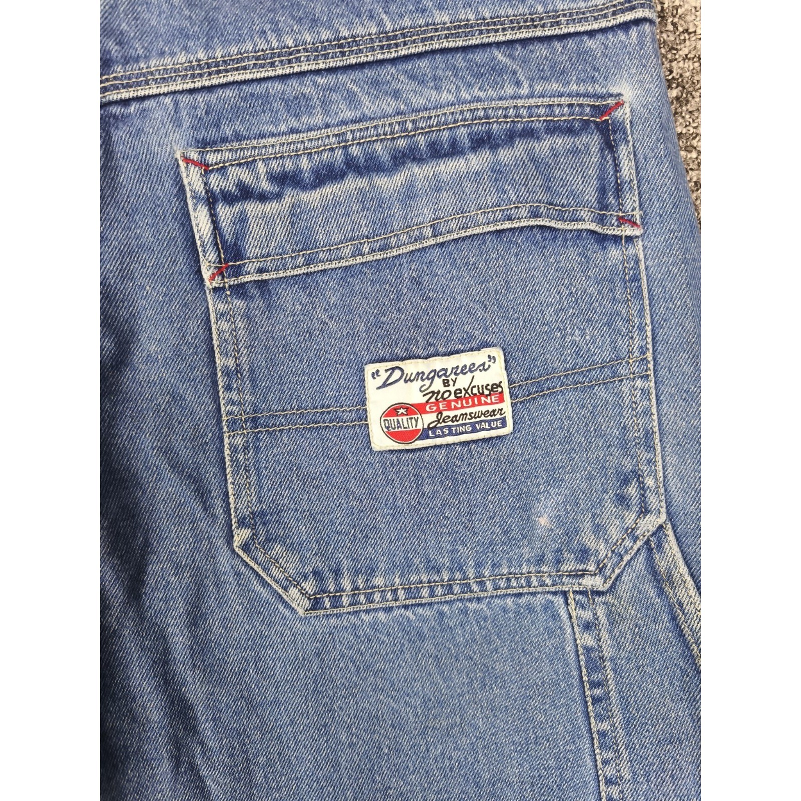 Vintage Y2K No Excuses Utility Leg Carpenter Jeans 13/14 Baggy Wide Leg Blue