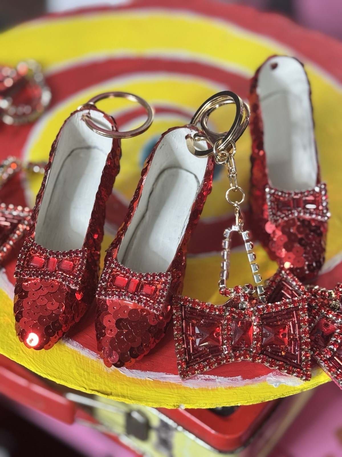 Dorothys Ruby Slippers Handmade Bag Charm Keychains The Wizard Of Oz