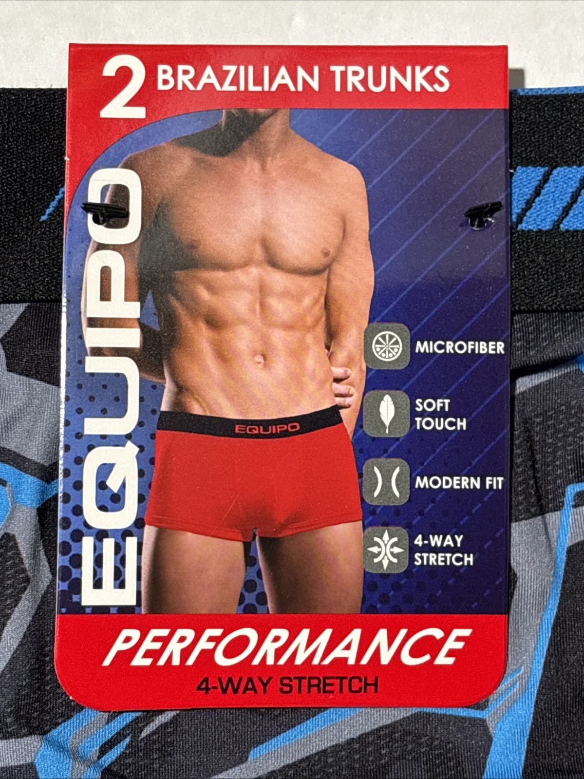 2 Pack Equipo Brazilian TRUNK Brief Underwear Microfiber Stretch Men’s L