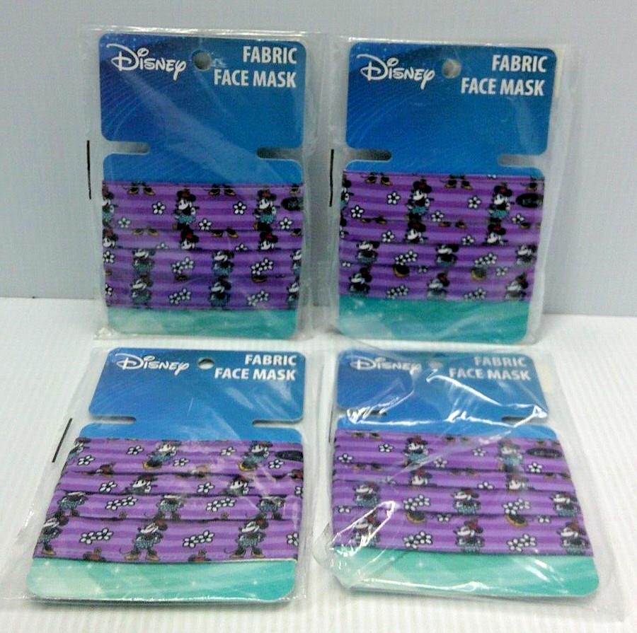 NEW Lot of 4 Disney Re-Usable Face Mask Youth 4yrs+ 0 Polyester & Cotton