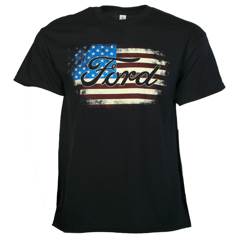 T-shirt with Ford logo and US flag Muscle Car Graphic Unisex T-Shirt