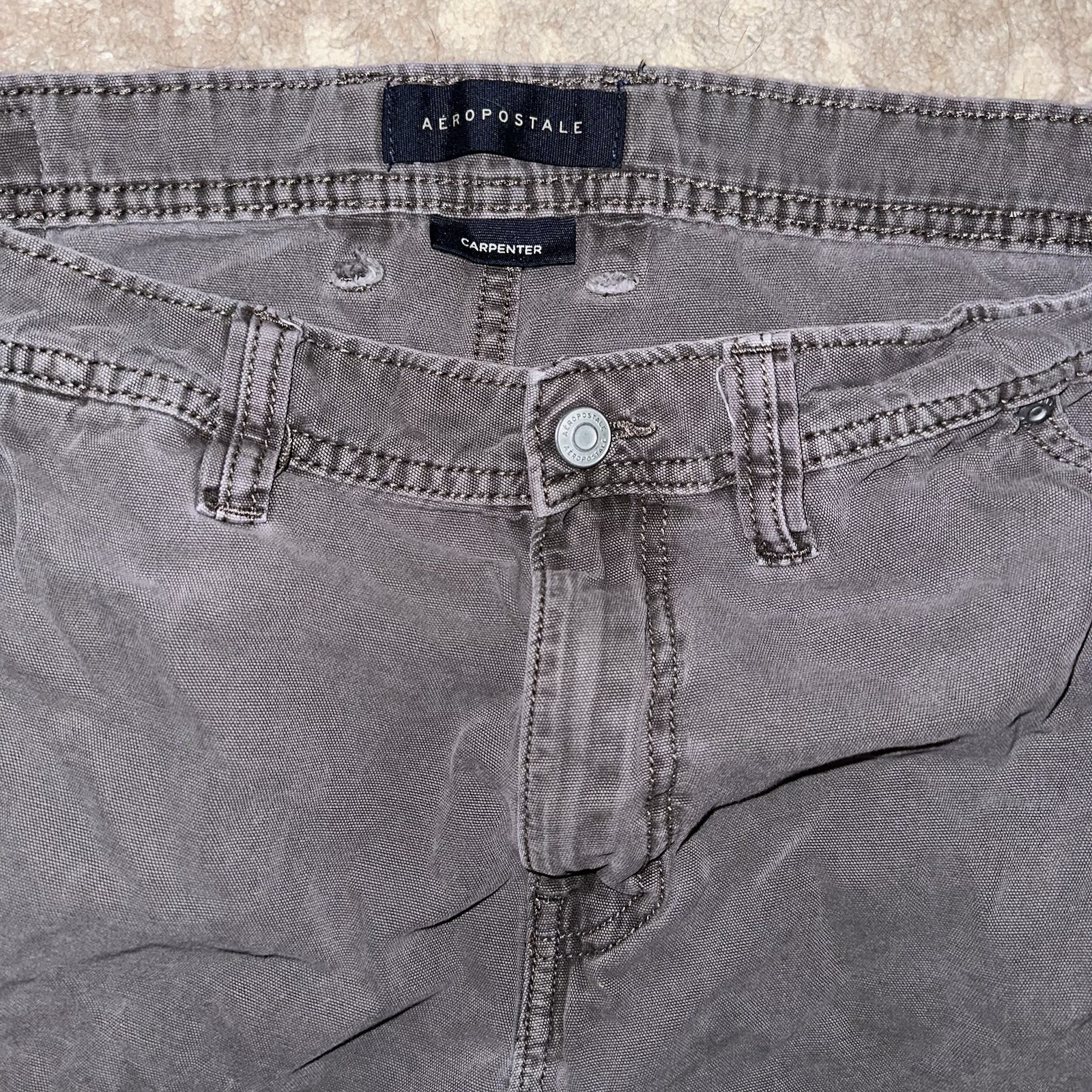 Men’s Aeropostale Charcoal Carpenter Pant Size Med NWT Tool Pockets Hammer Loop