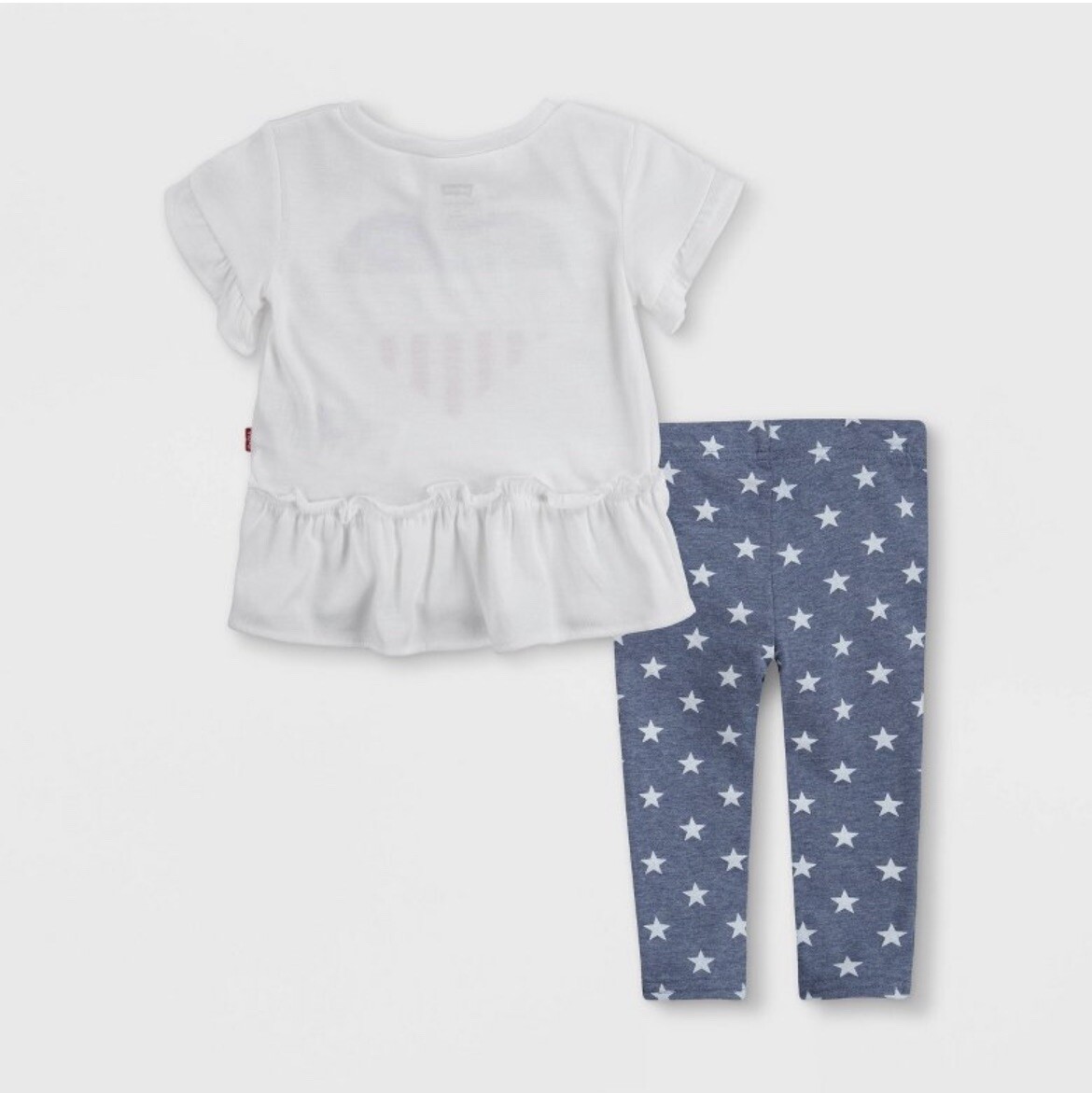 Levi’s Baby Girls’ 2pc Ruffle Tunic Top & Leggings Set – White – 24 months