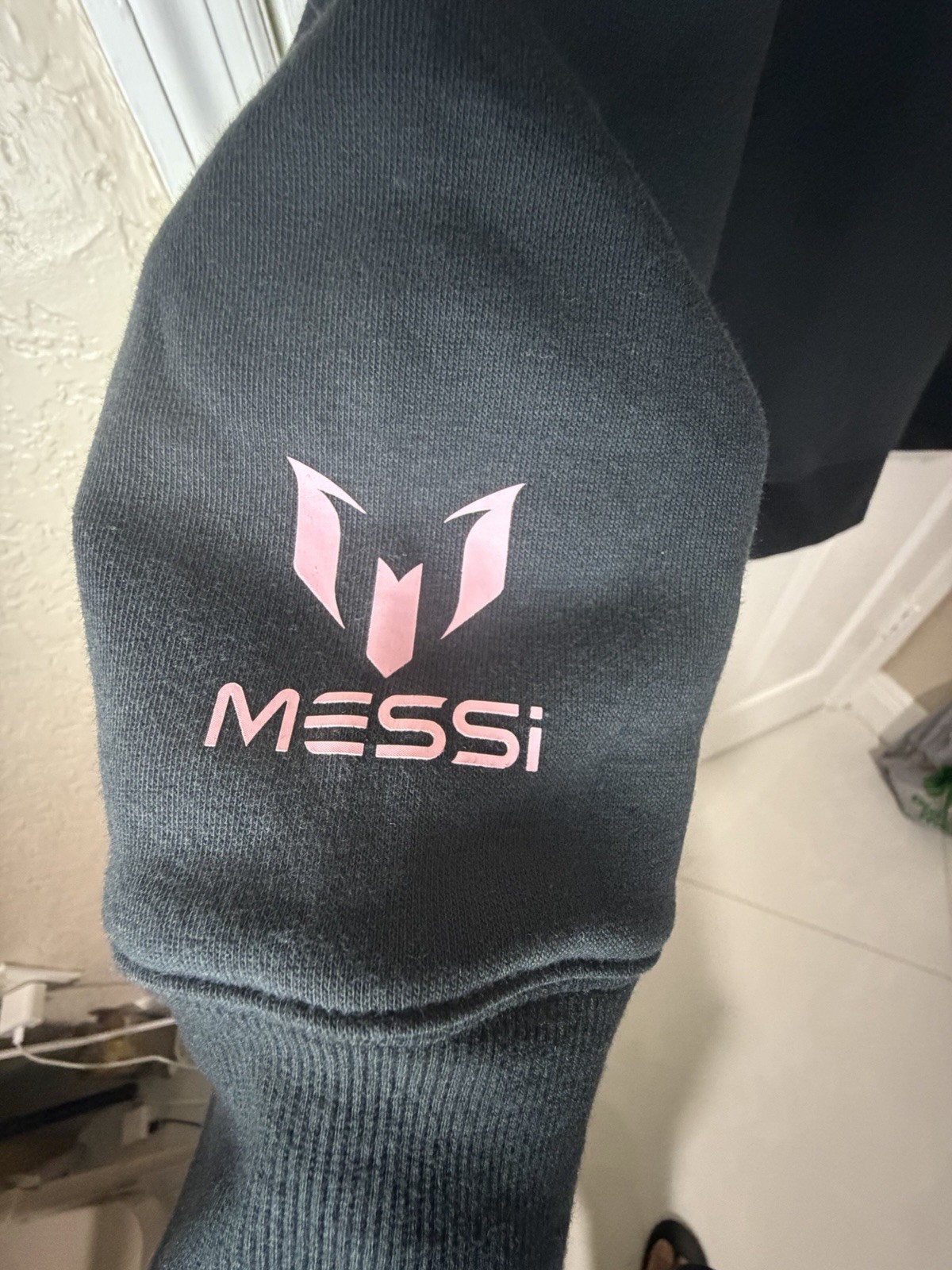 Messi Men’s 2XL Black Pullover Hoodie Drawstring Logo Graphic Print