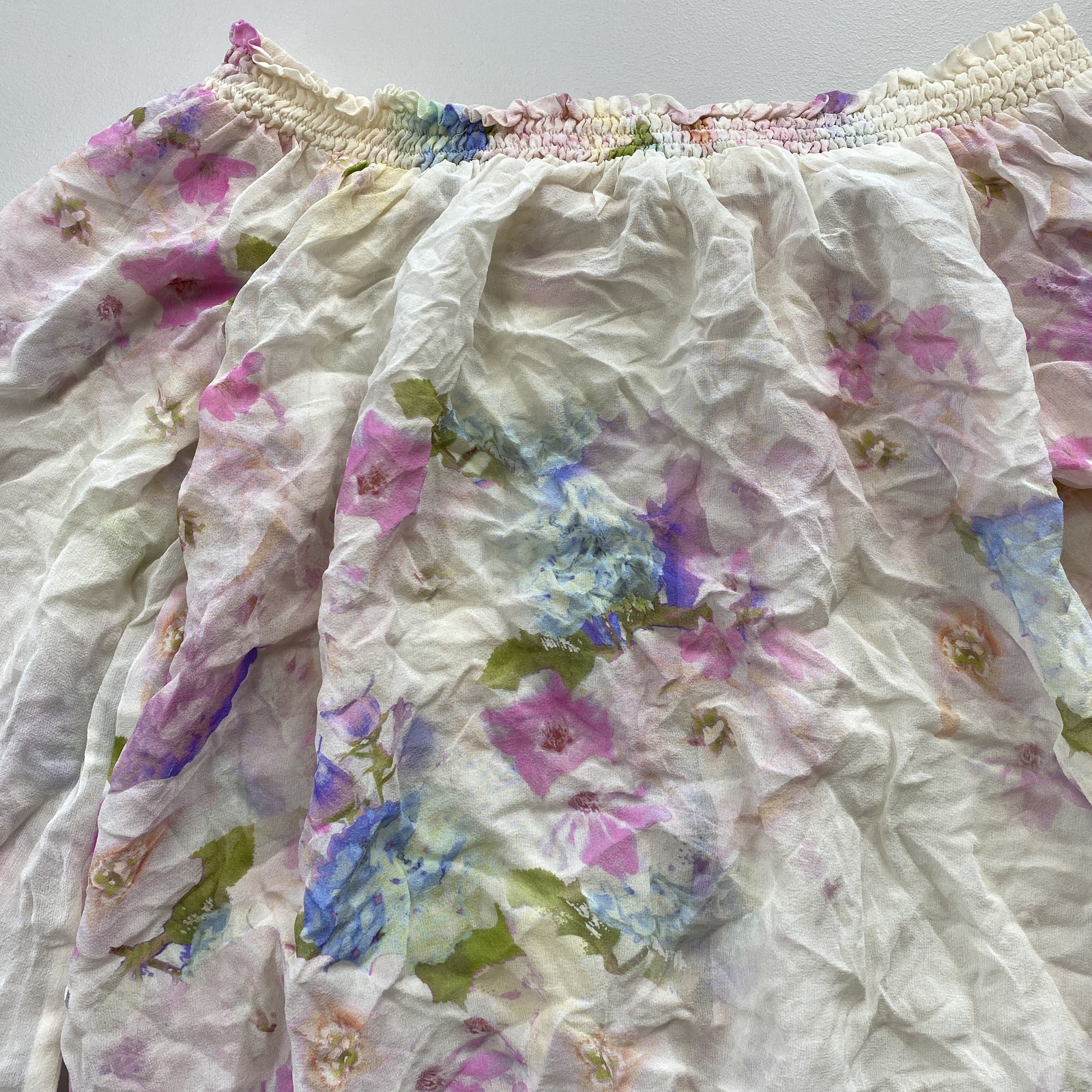 Patrizia Pepe Women’s Floral Off-Shoulder Blouse Size 40 White Multi