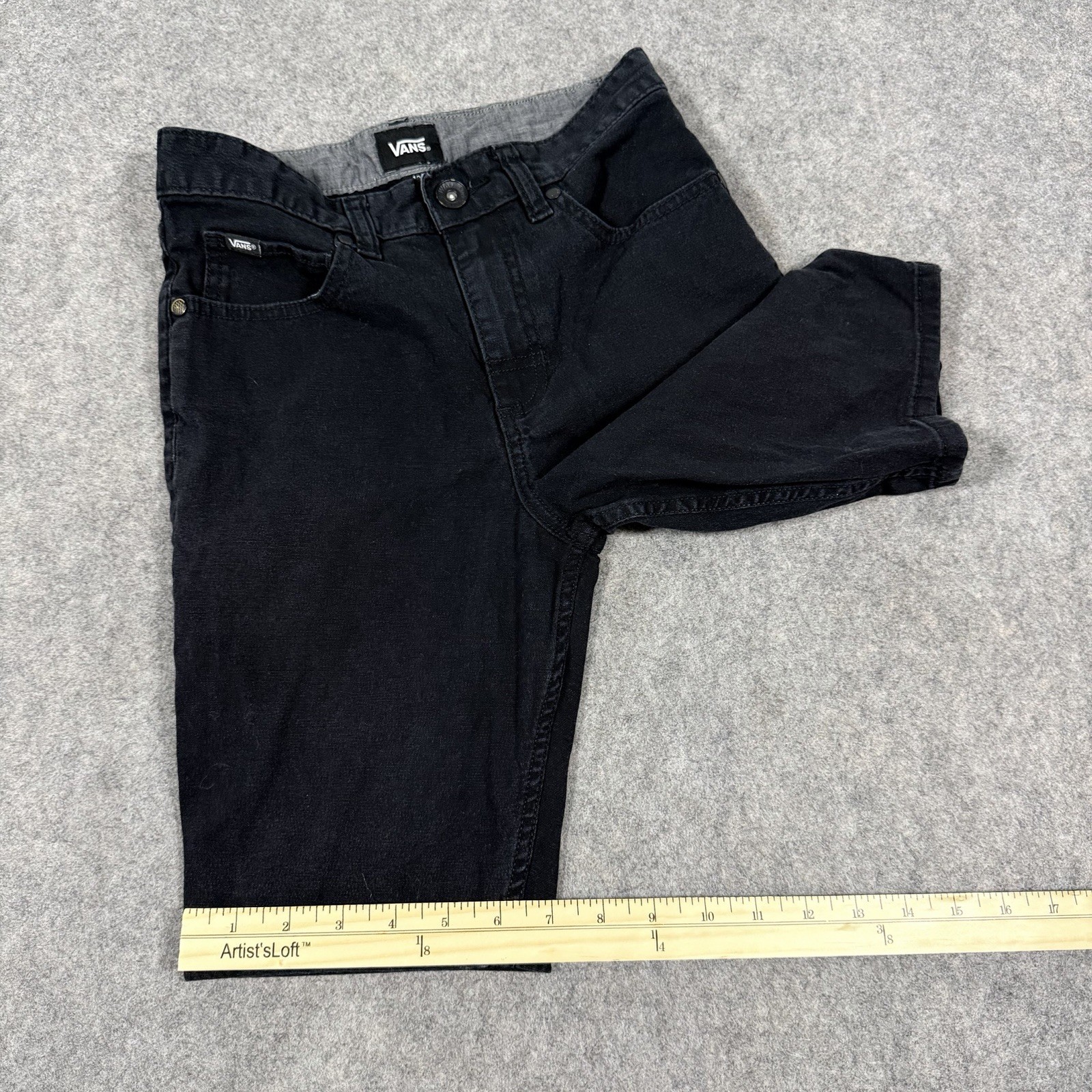 Vans Shorts Denim Jean Shorts Youth Boy’s Size 12 (Actual Fits 25.5×8.75) Black