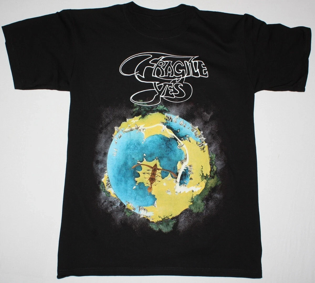YES Band FRAGILE Album 1971 Heavy Cotton Black All Size Shirt MM43