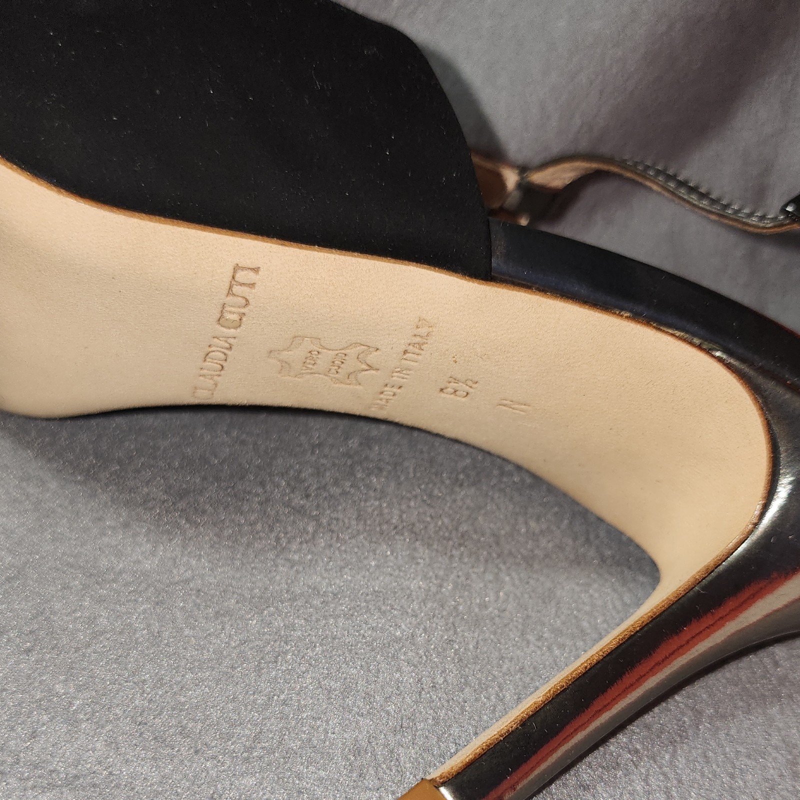 claudia ciuti strappy heels black silver ankle strap open toe stiletto