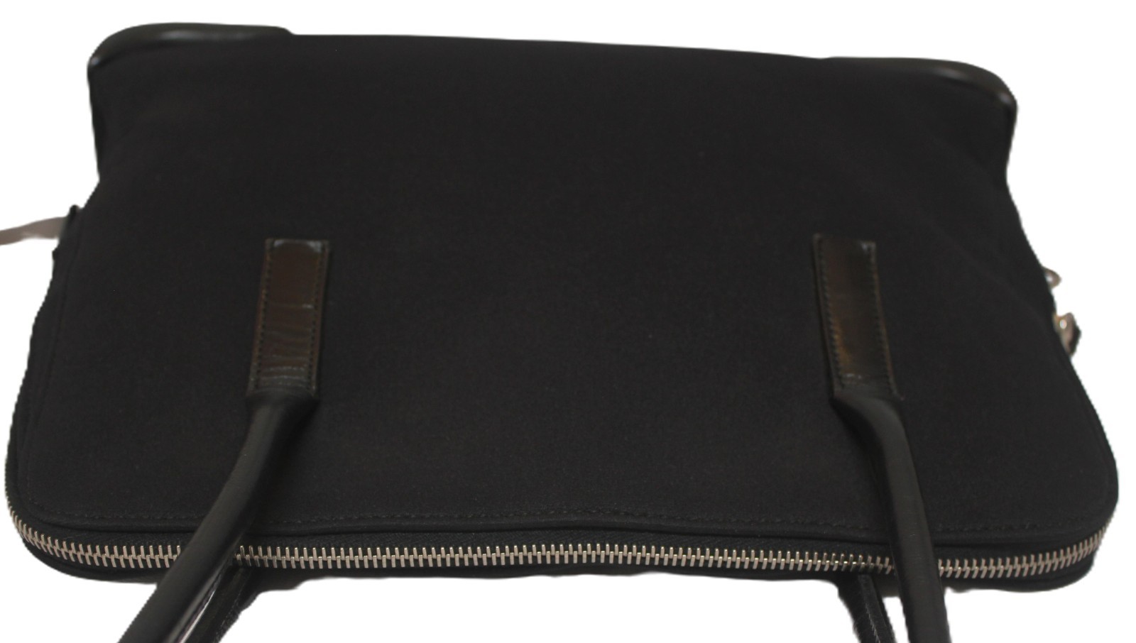 PRADA Milano Black Neoprene Hand Bag Shoulder Tote Bag Padlock System Italy