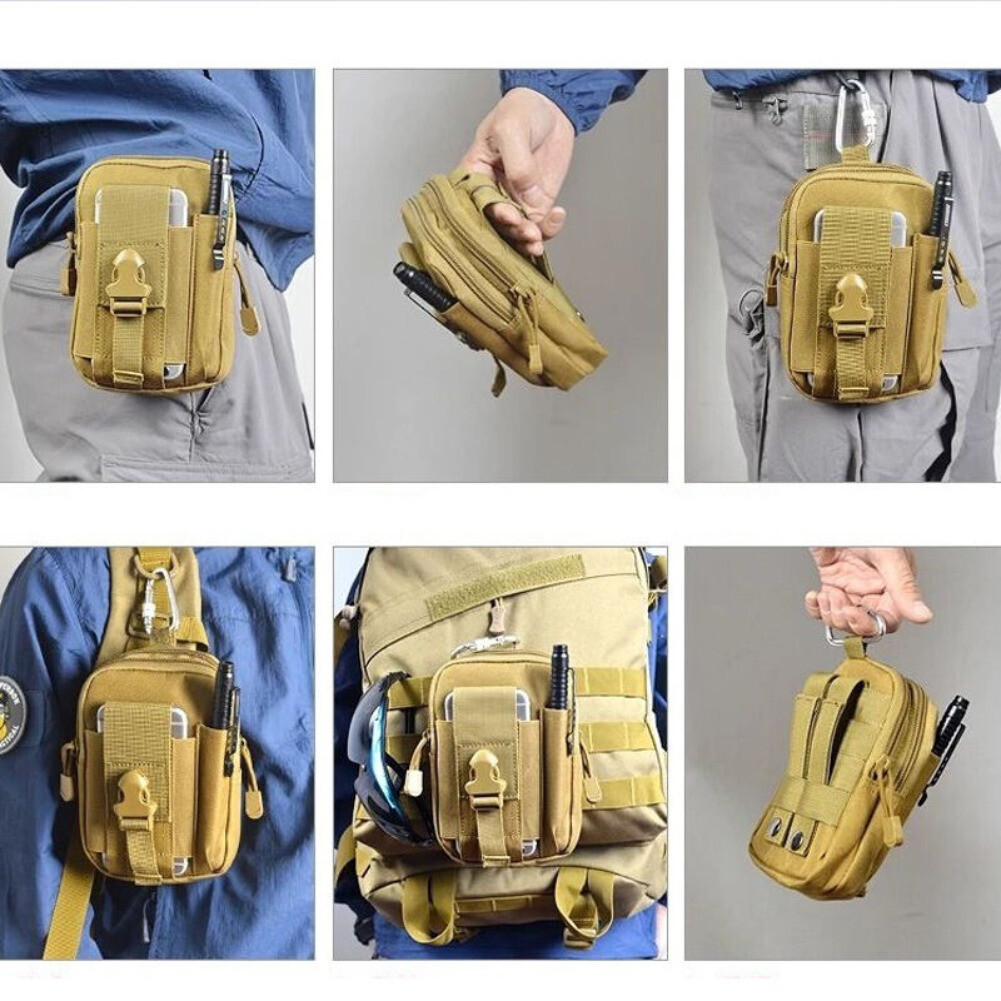 Men’s Tactical Molle Pouch Military EDC Waist Belt Fanny Bags Cell Phone Pocket