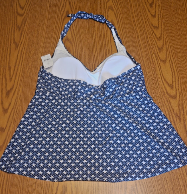 Lands’ End Women’s Blue Tankini Top Size L*528-10