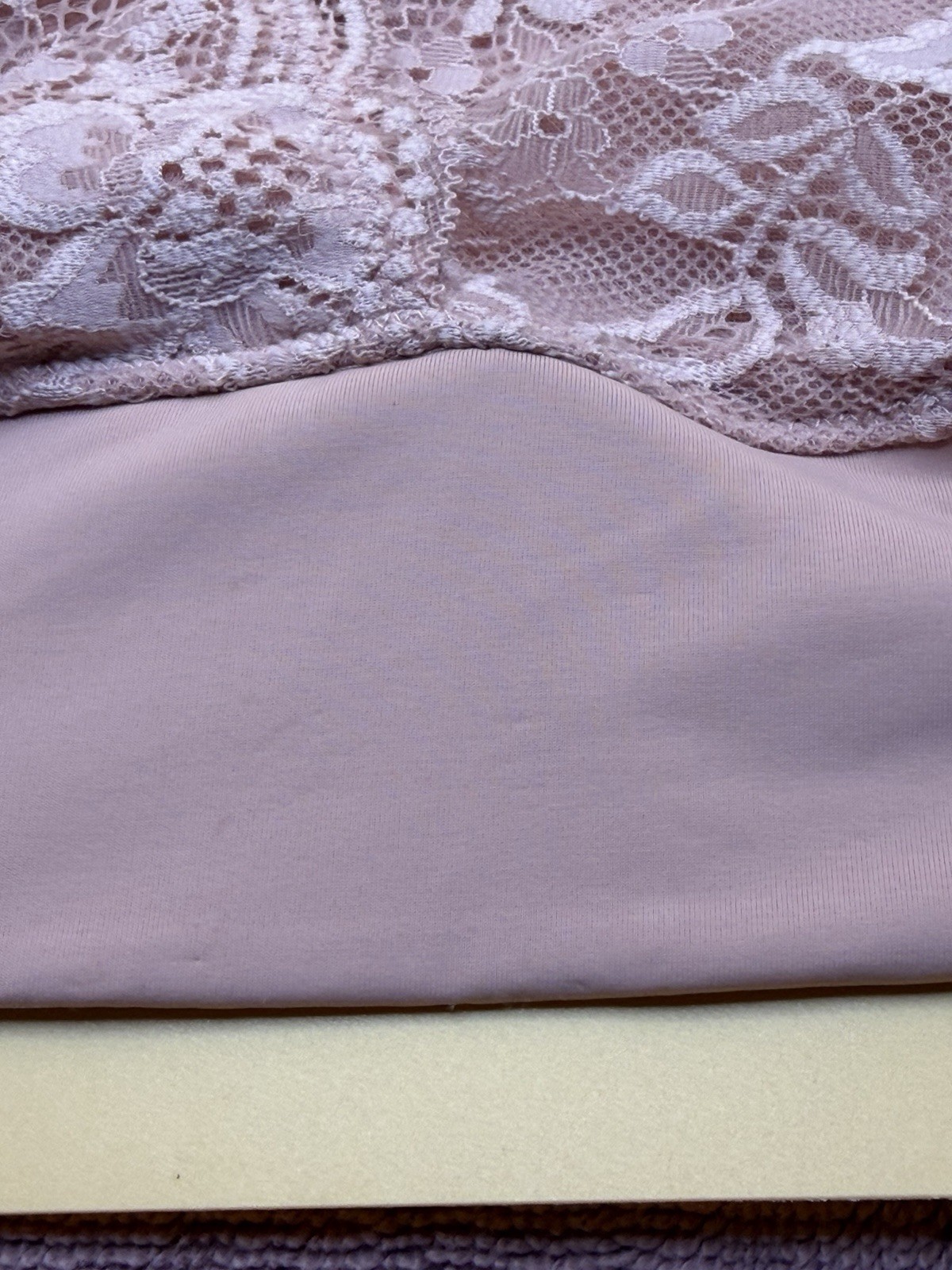 BRA Womens Joyspun Wirefree Lace Micro Bralette Blush Pink Stain Size XXXL NWT