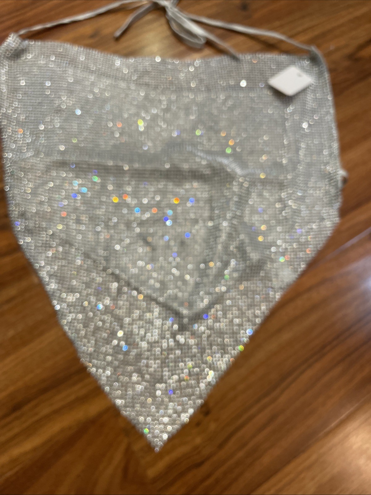 Silver Diamond Open Back One Size Scoop Neck Top