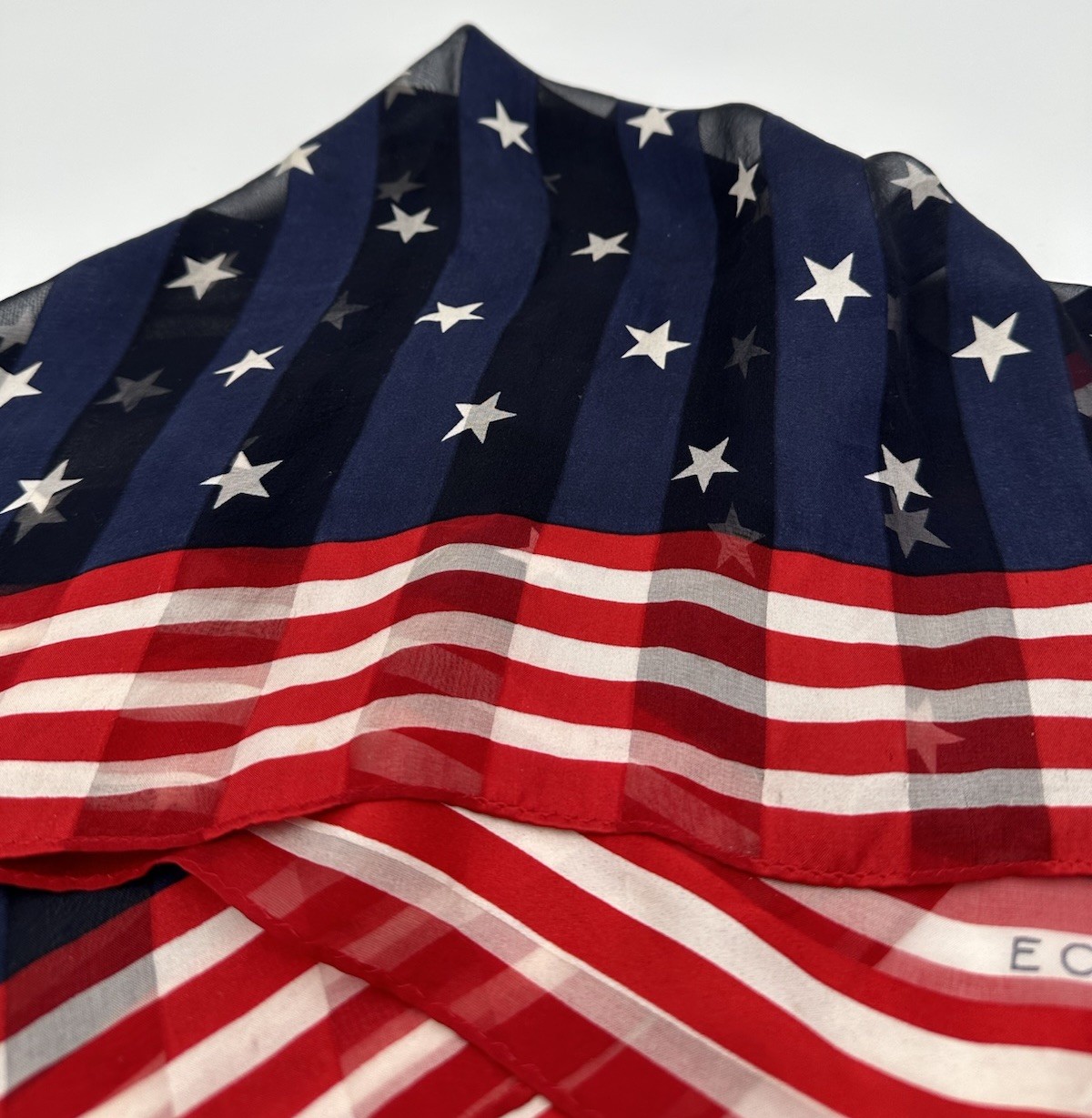 Vintage ECHO Scarf Stars & Stripes 21” x 22” Square