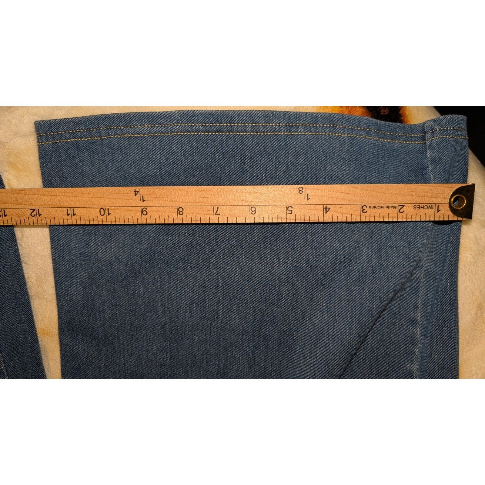 Halara Womens Wide Leg Denim Pants Medium Wash Pull On High Rise Tall Size M