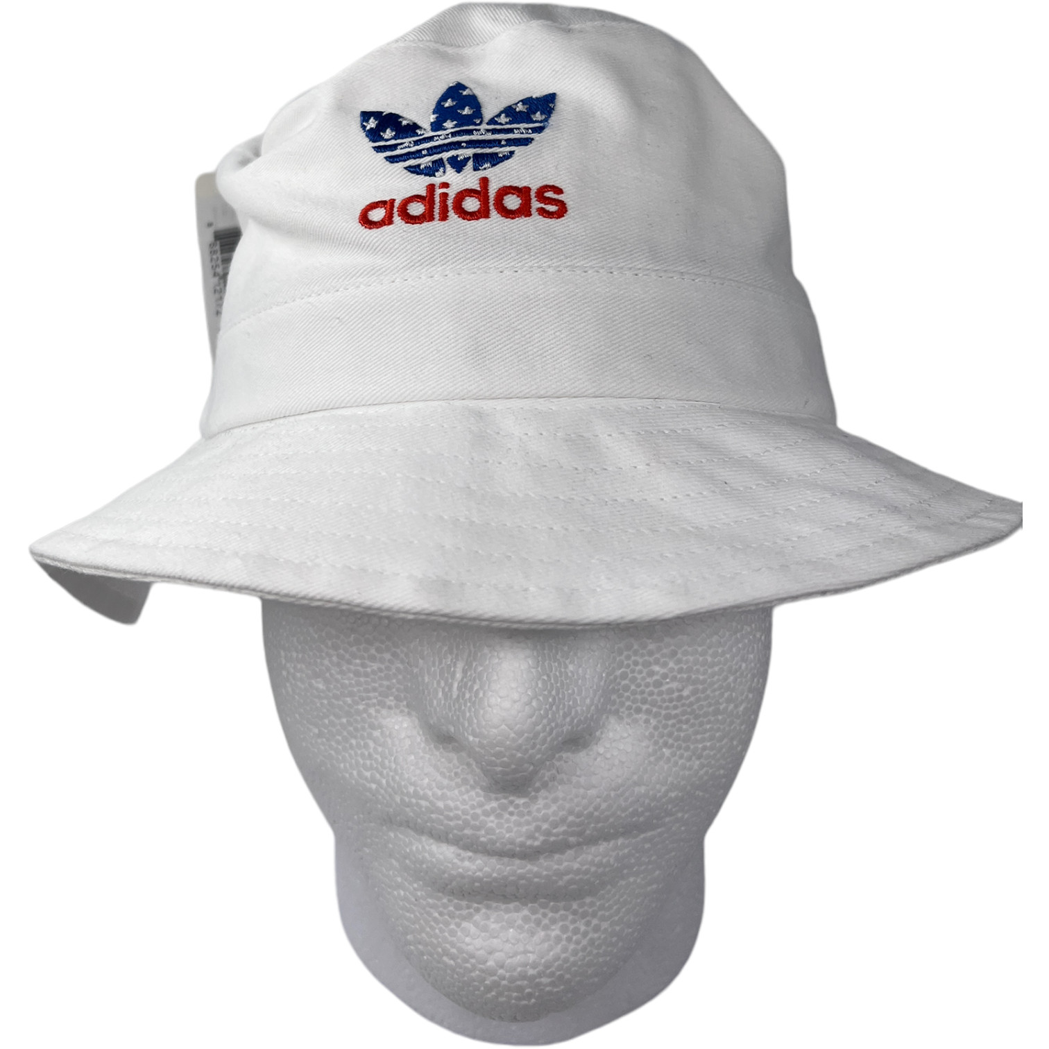 Adidas Americana Bucket Hat White Red Blue Stars Trefoil Logo New One Size