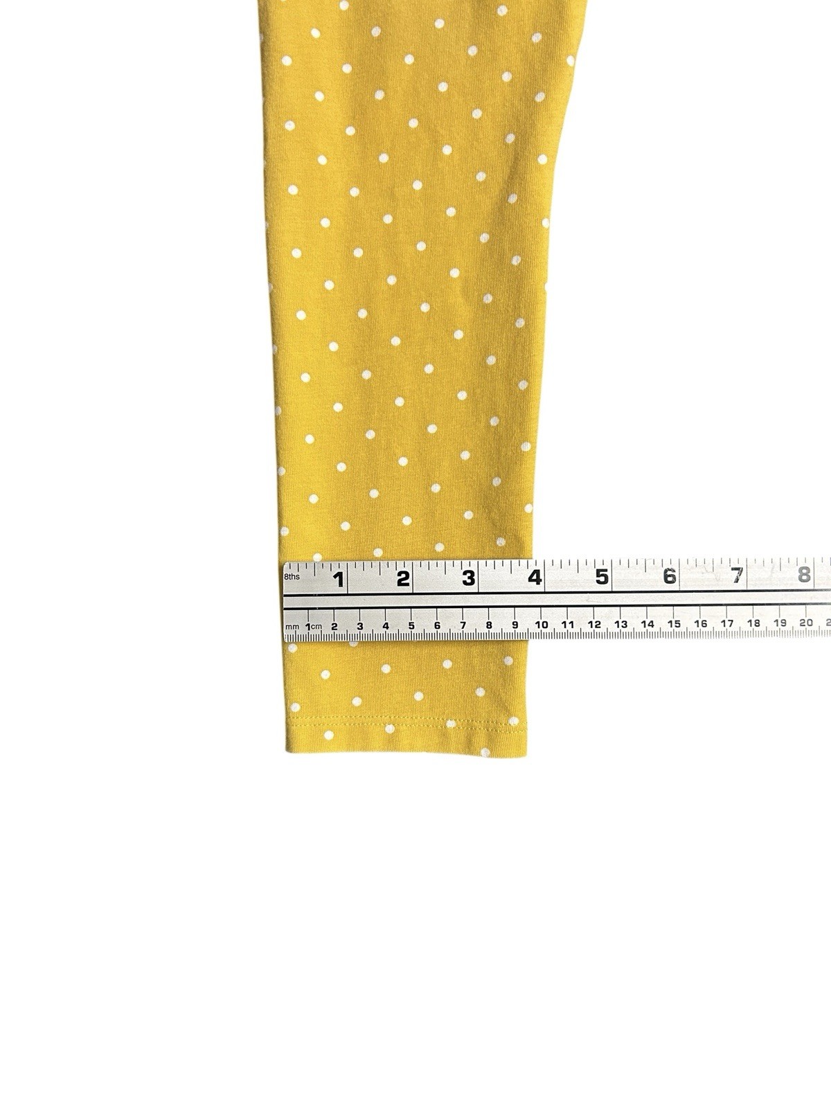 Boden Leggings Daffodil Yellow White Polka Dot Size 11-12Y 152cm Spring Easter