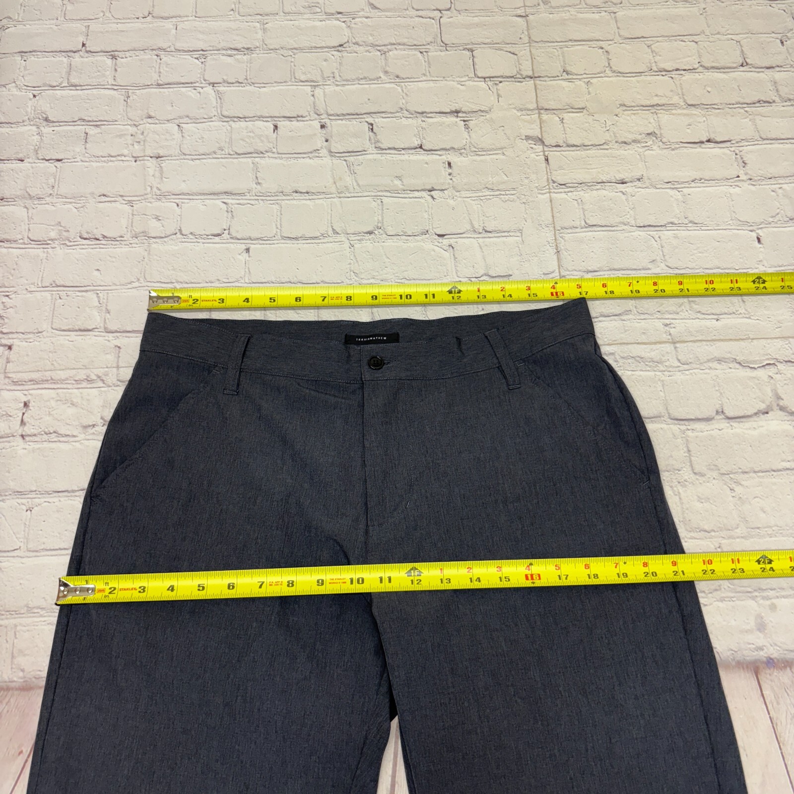 Travis Mathew Men Golf Performance Pants Size 34 (34×30) Gray Flat Front C002 28