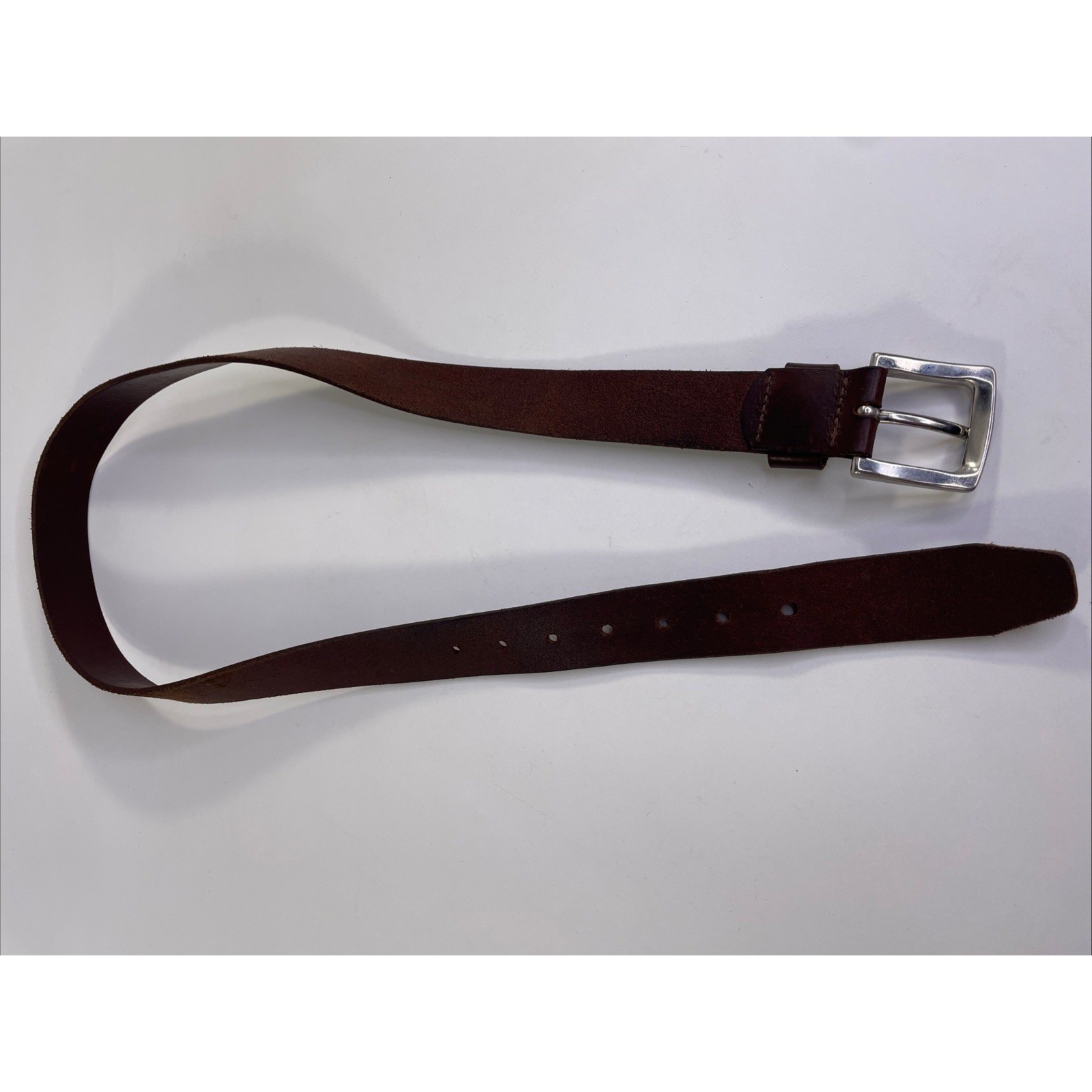 Genuine Cowhide Casual Brown Leather Belt Size Medium (Measurements in Pictures)