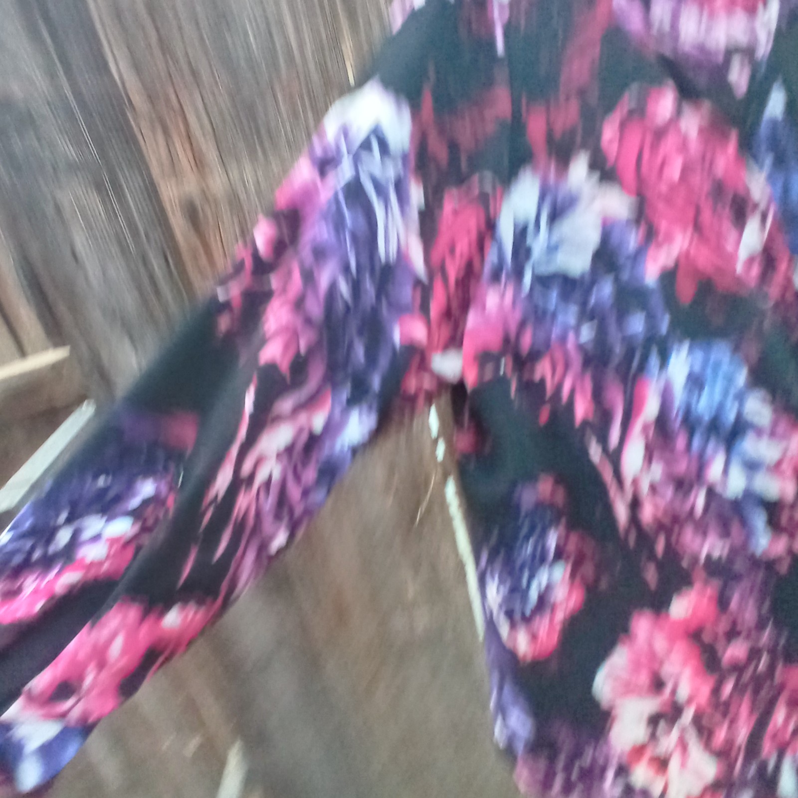 Apt 9 Floral Print Blouse 2X Semi Sheer Roll Tab Sleeves Pullon Half Zip Front