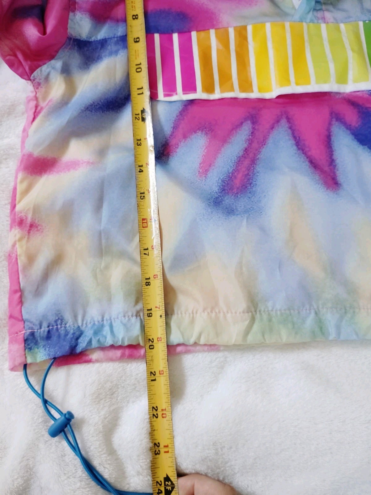 Womens Polaroid Windbreaker Pullover Jacket Tie Dye Retro Style L