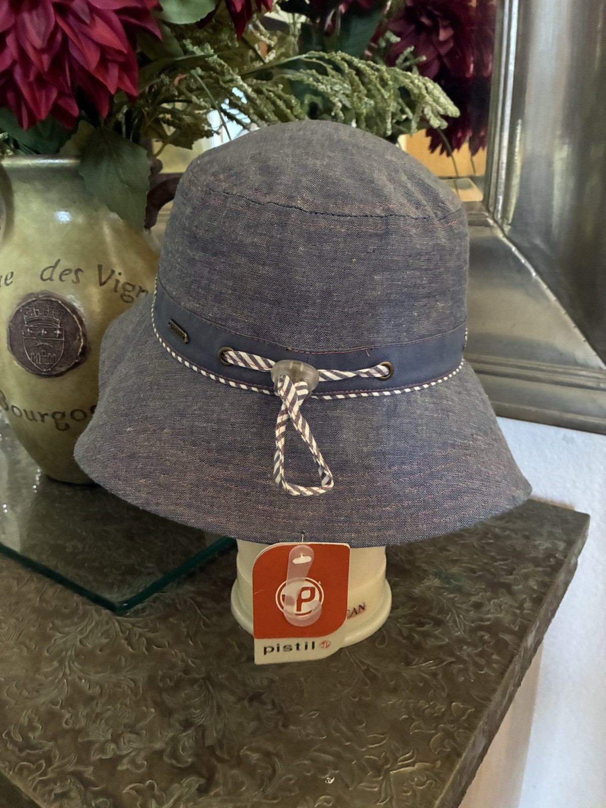 Pistil Designs Hilary Sun Hat One Size Women’s Blue Denim Fabric Summer Hat NEW