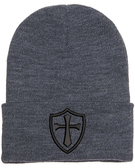 Crusader Cross Military Logo Embroidered Beanie with or without Cuff