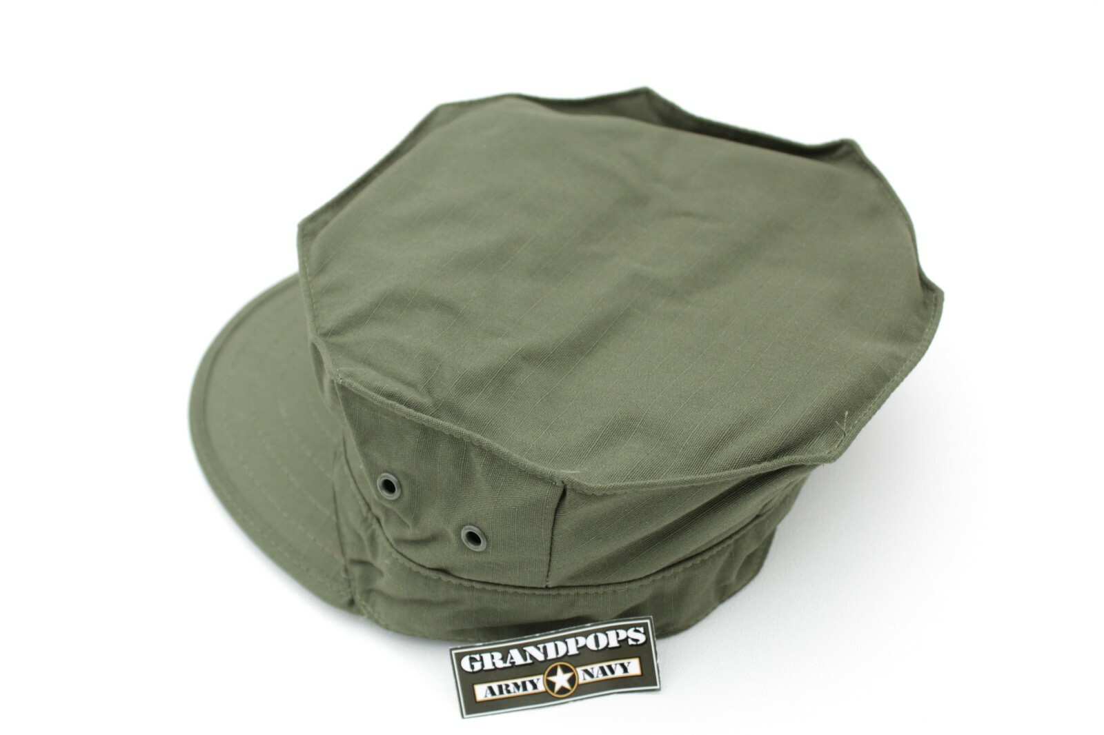 USMC CAP OD GREEN RIPSTOP 8 POINT 2 PLY TOP STITCH WITH EGA