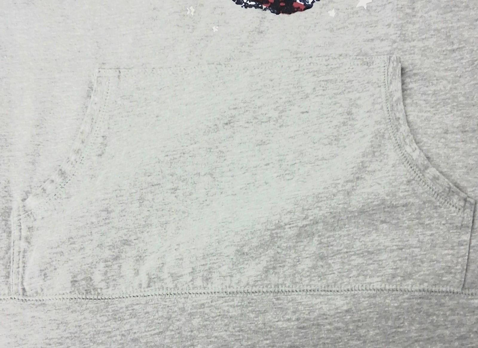 Woman Within Kangaroo Pocket Tee Size 34/36 Gray Butterfly American Flag Preowne
