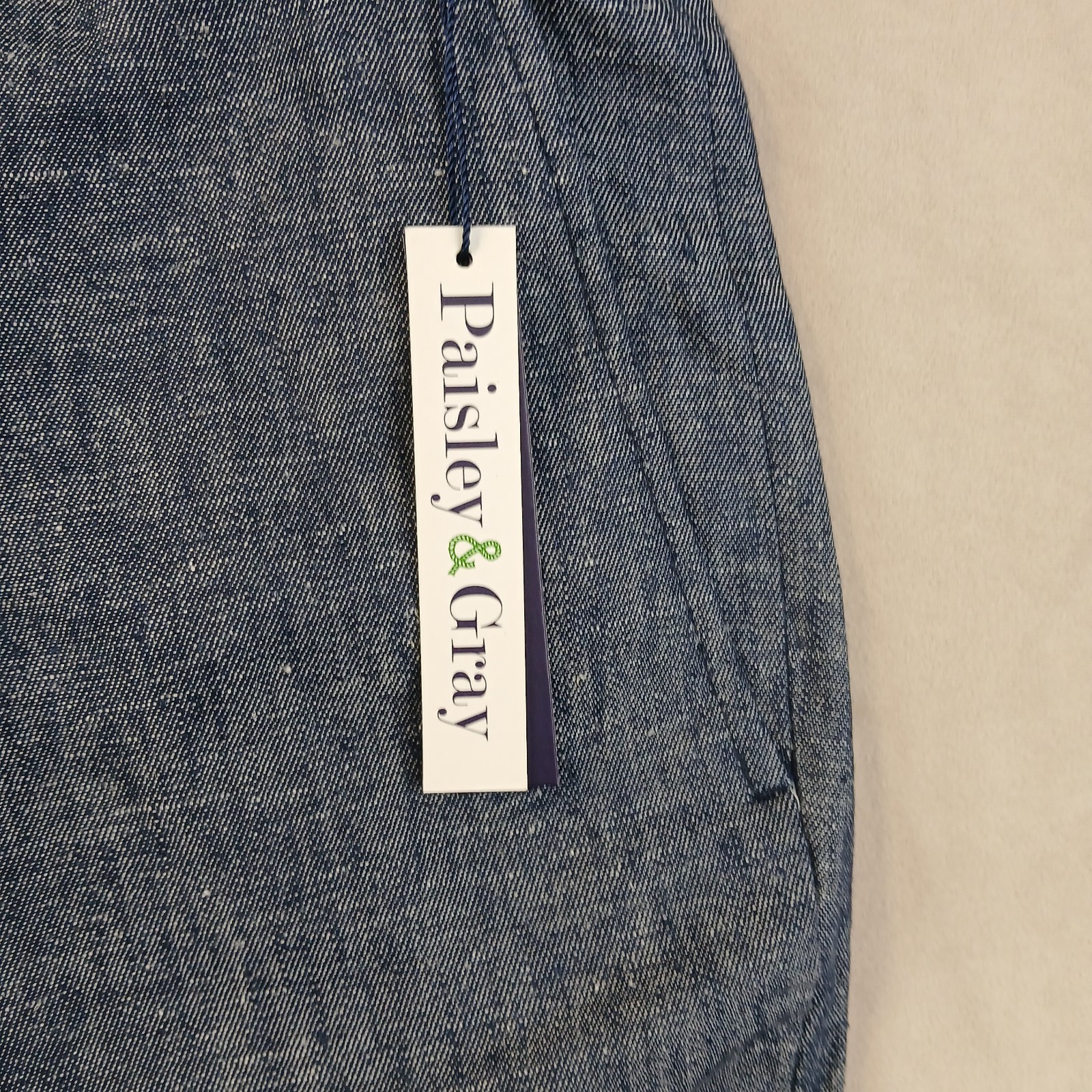 Paisley Gray 40×30 Mens Pants Linen Blend NWT **Actual 38×30 ** Slim Fit