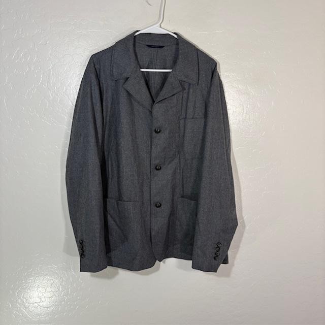 Brooks Brothers Blazer Mens 44R Gray Wool Classic Patch Pocket Vitale Barberis
