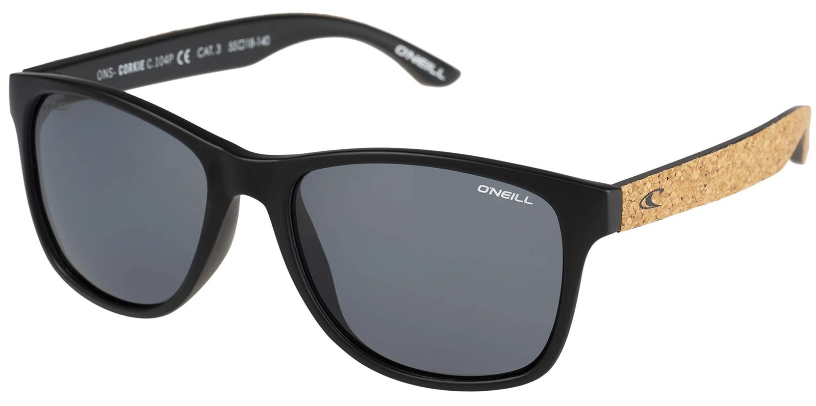 O’Neill Corkie Polarized Matte Black/Cork Soft Square Sunglasses ONS-CORKIE-104P