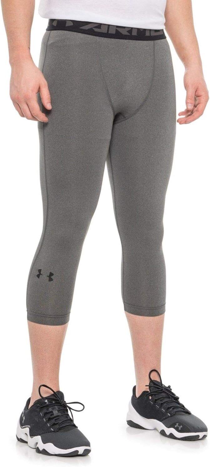 UNDER ARMOUR MENS HEATGEAR COMPRESSION ¾ LEGGINGS GRAY #1291328-NWT