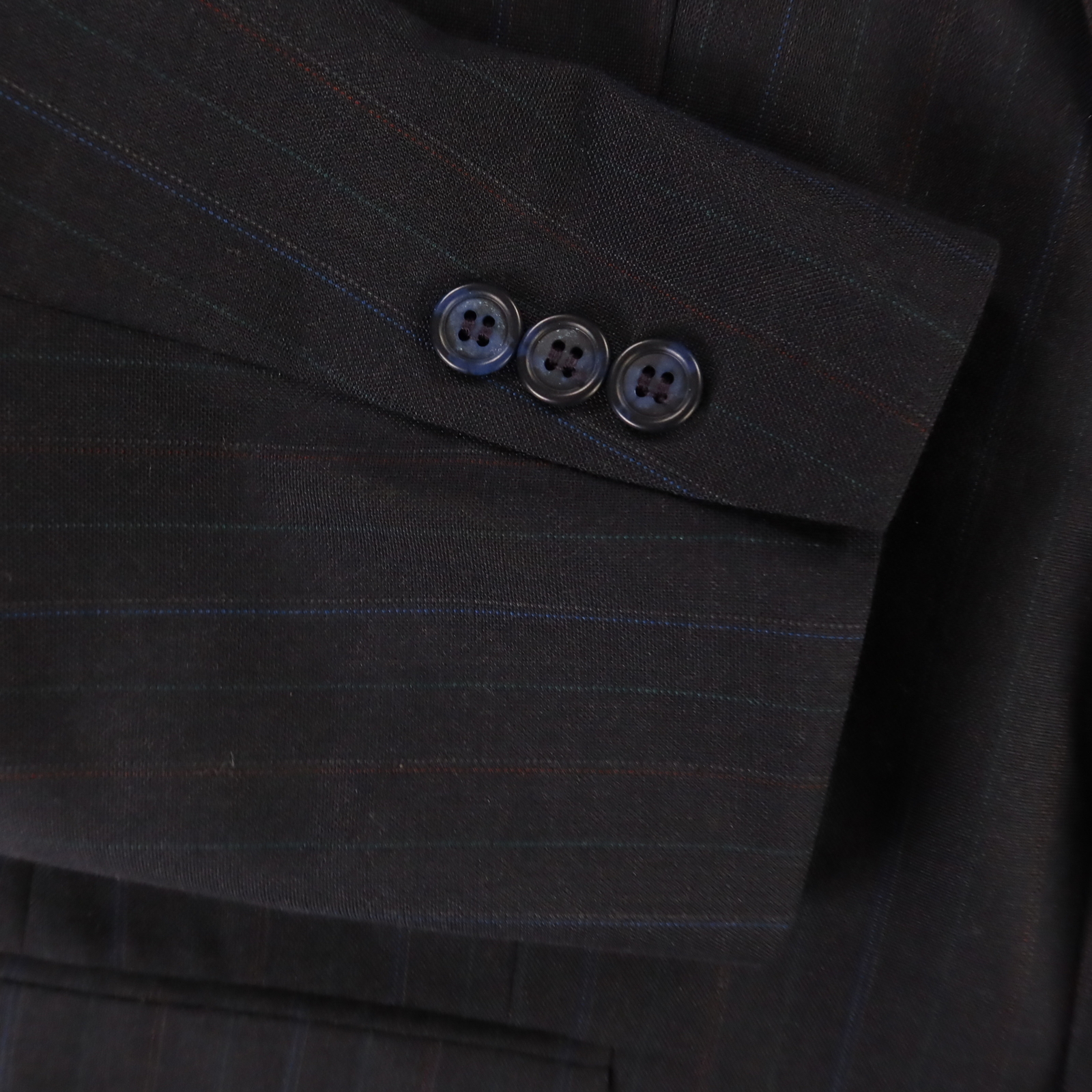 Towncraft Jacket S Blue Pinstripe Wool Polyester Worsted Wool Twill Blazer 38R