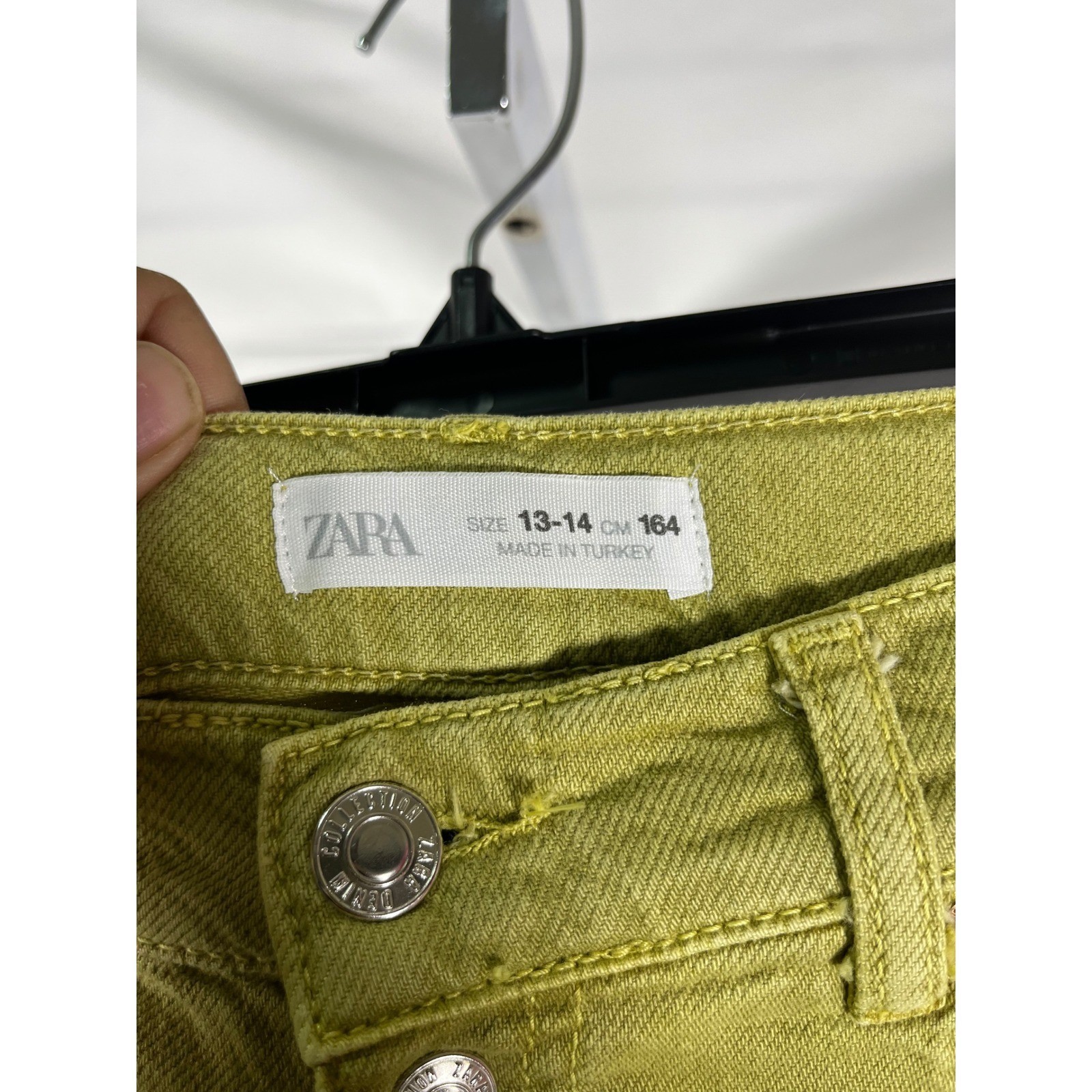 ZARA Kids Girls Wide Leg Button Fly Jeans Yellow Size 13 14 CM 164