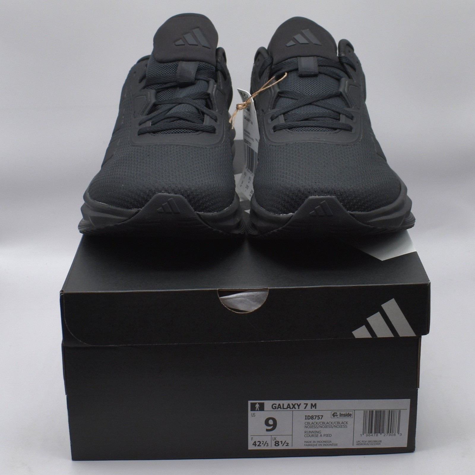 Adidas Galaxy 7 Running Shoes Men’s Size 9 Triple Black Cloudfoam NWT ID8757