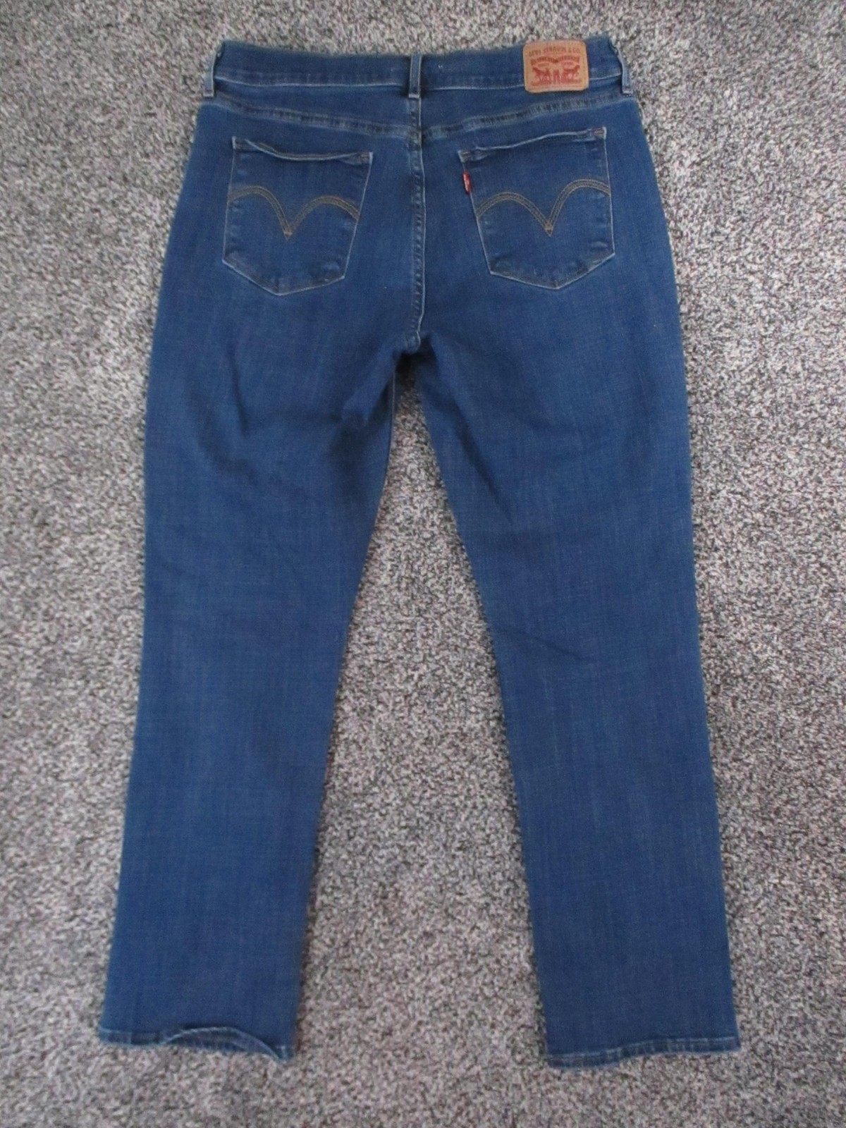 Levis Classic Straight Jeans Womens 12S Blue Med Wash Mid Rise Stretch 31×28