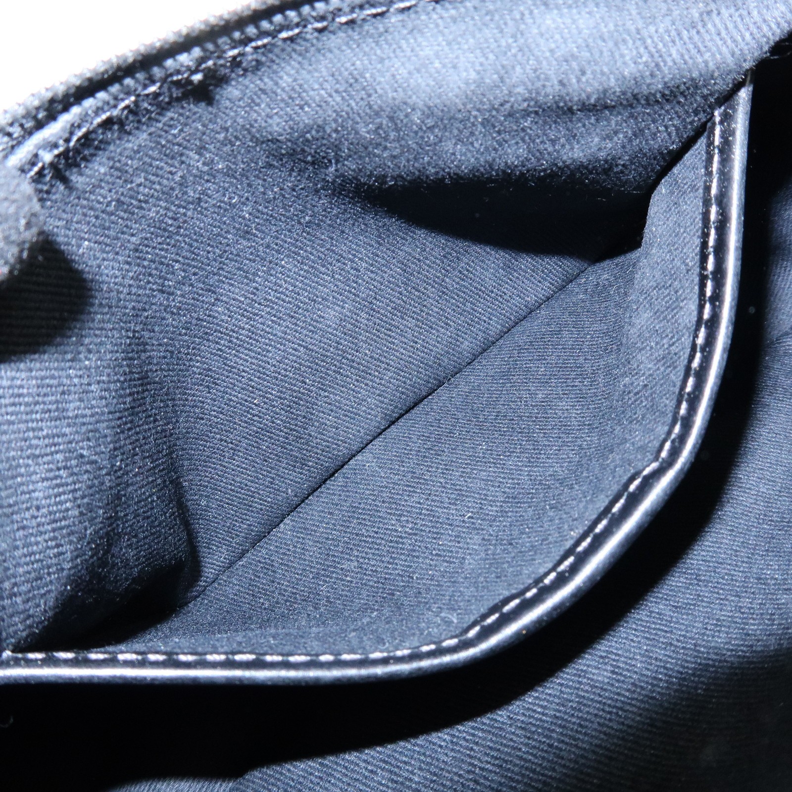 CELINE C Macadam Leather Shoulder Hand Bag Accessory Pouch Black Auth Used F/S