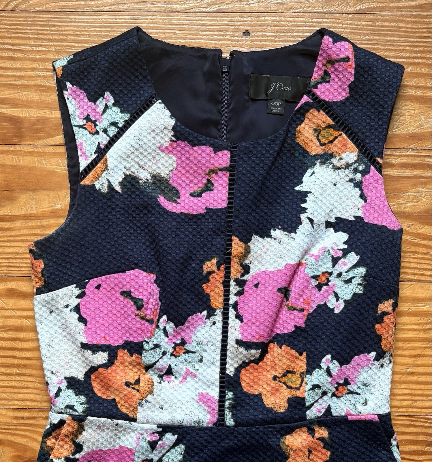 Women’s J.Crew Portfolio Petunia Floral Sleeveless Sheath Dress size 00P Petite