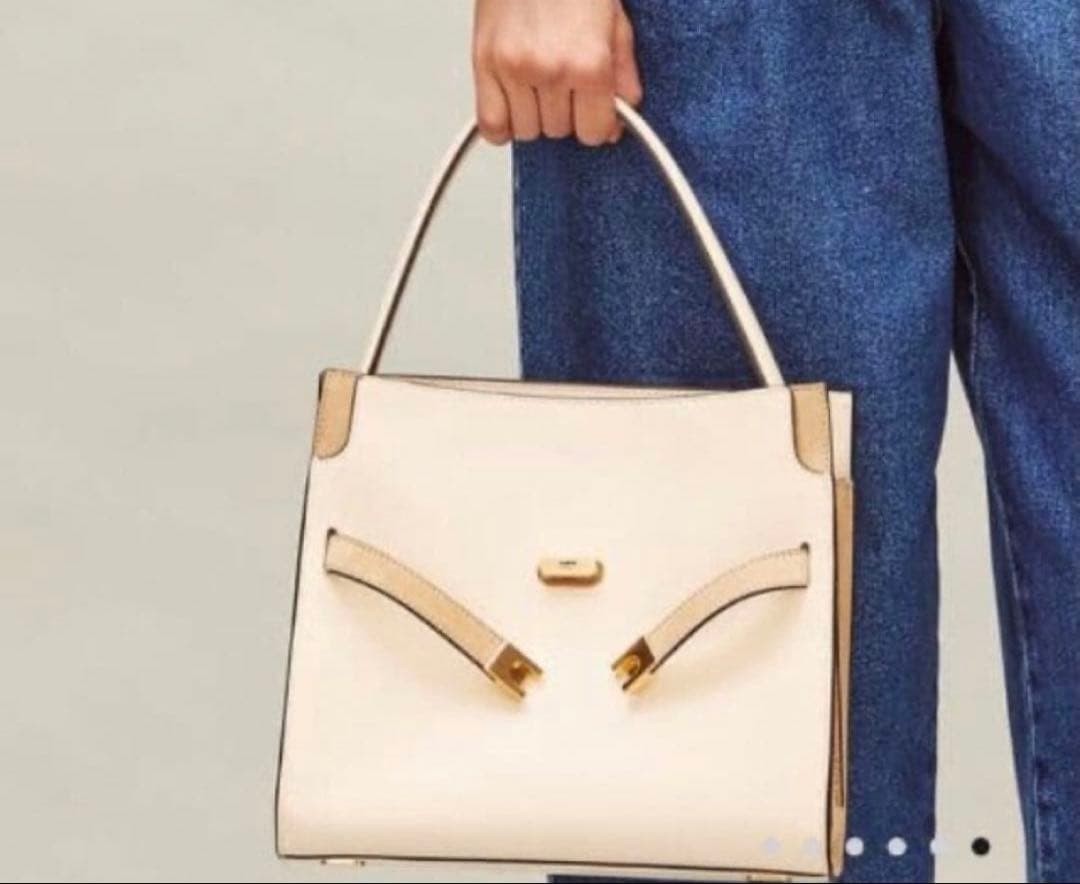 Tory Burch Lee Radziwill Bag Handbag Cream Leather Crossbody