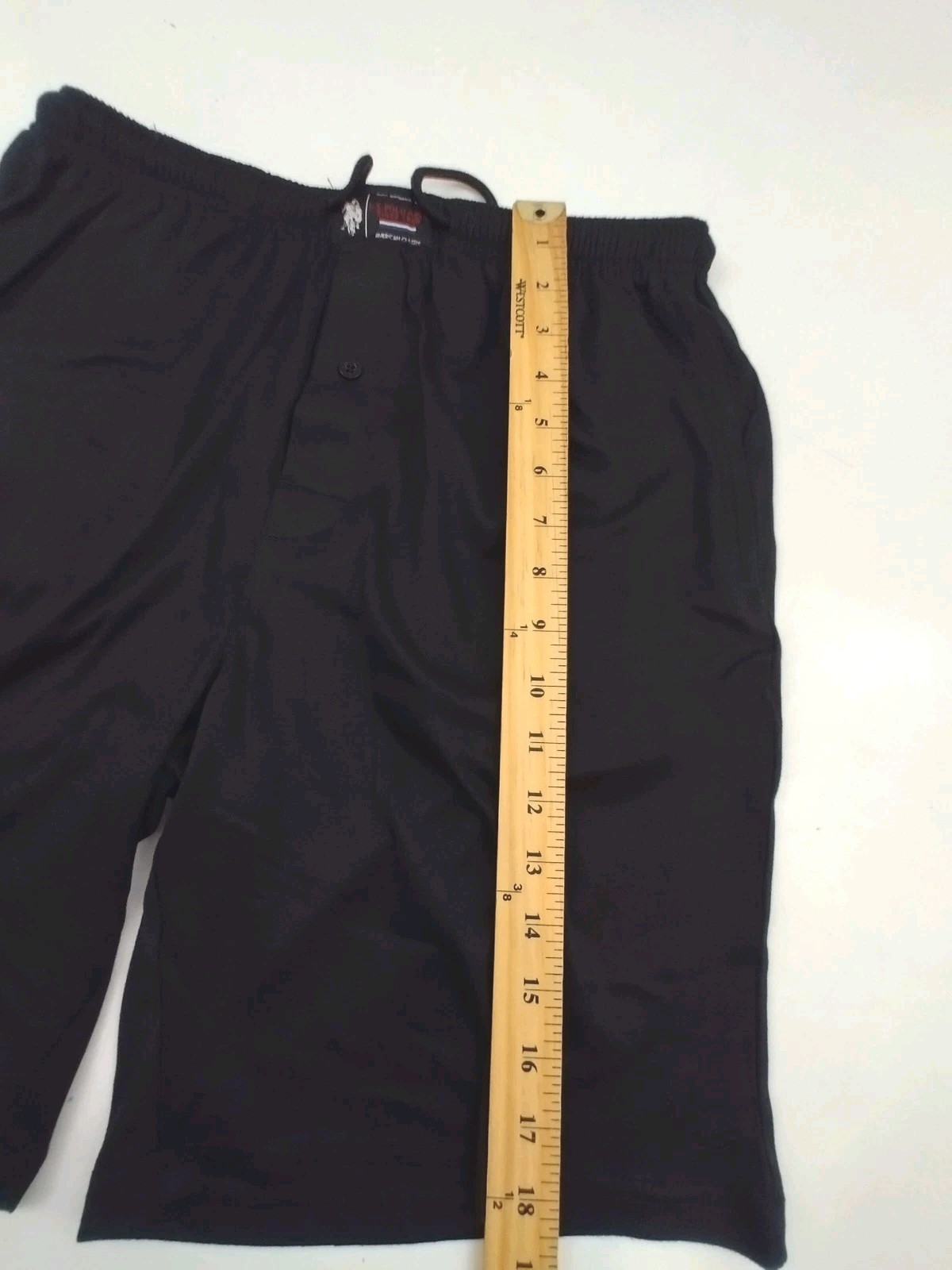 US Polo Assn Gym Shorts Black Medium 32-34 Draw String Elastic Waist Lightweight