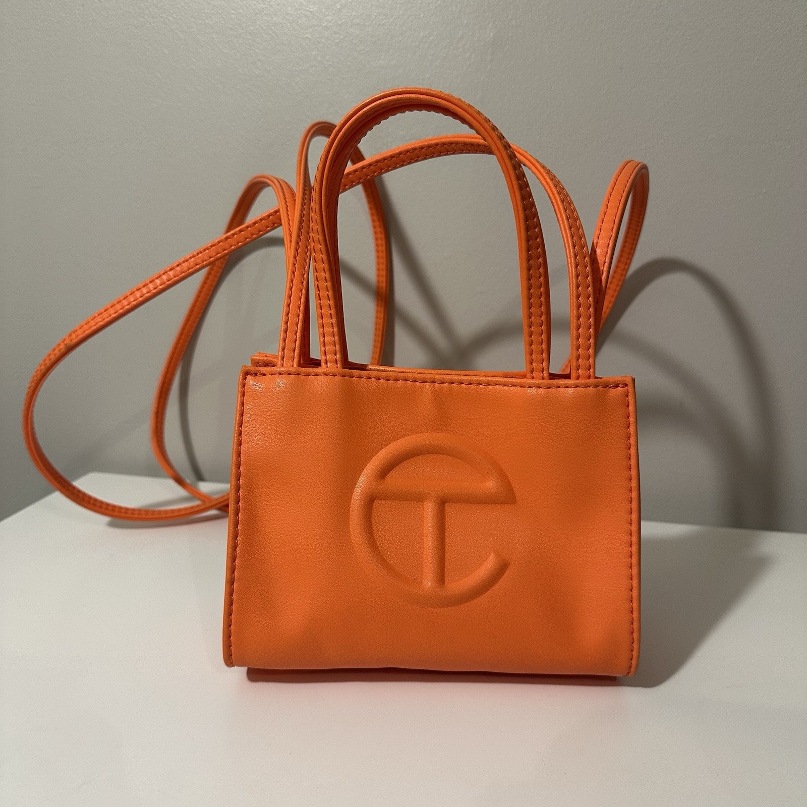 Telfar Small Crossbody Shopping Bag Orange