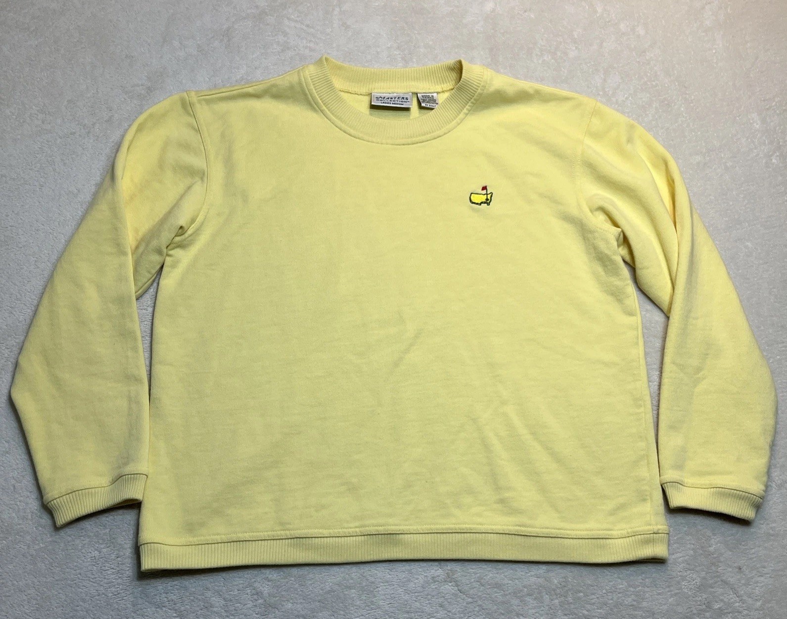 Vintage Masters Collection Sweater Women’s Medium Yellow Sweatshirt Golf **