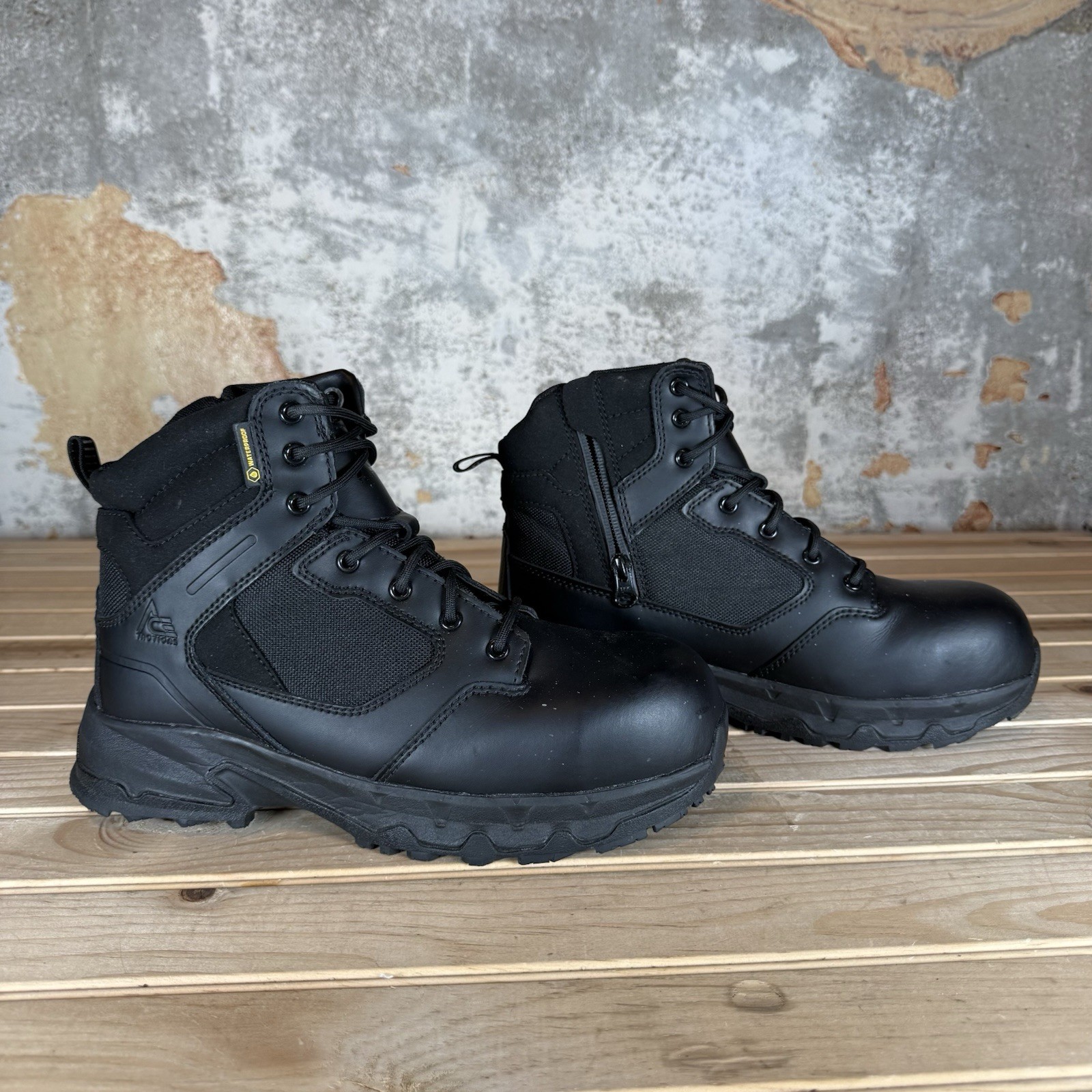 Shoes For Crews Defense Nano Toe 6” Leather EH Boots Size 7M / 8.5W – 72391 EUC