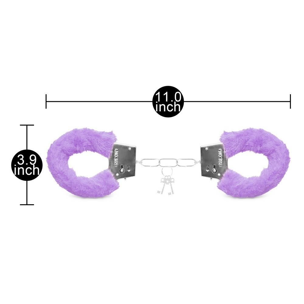 Simple Female Adult Handcuffs in Purple for Costume Theater Reenactment Bedroom