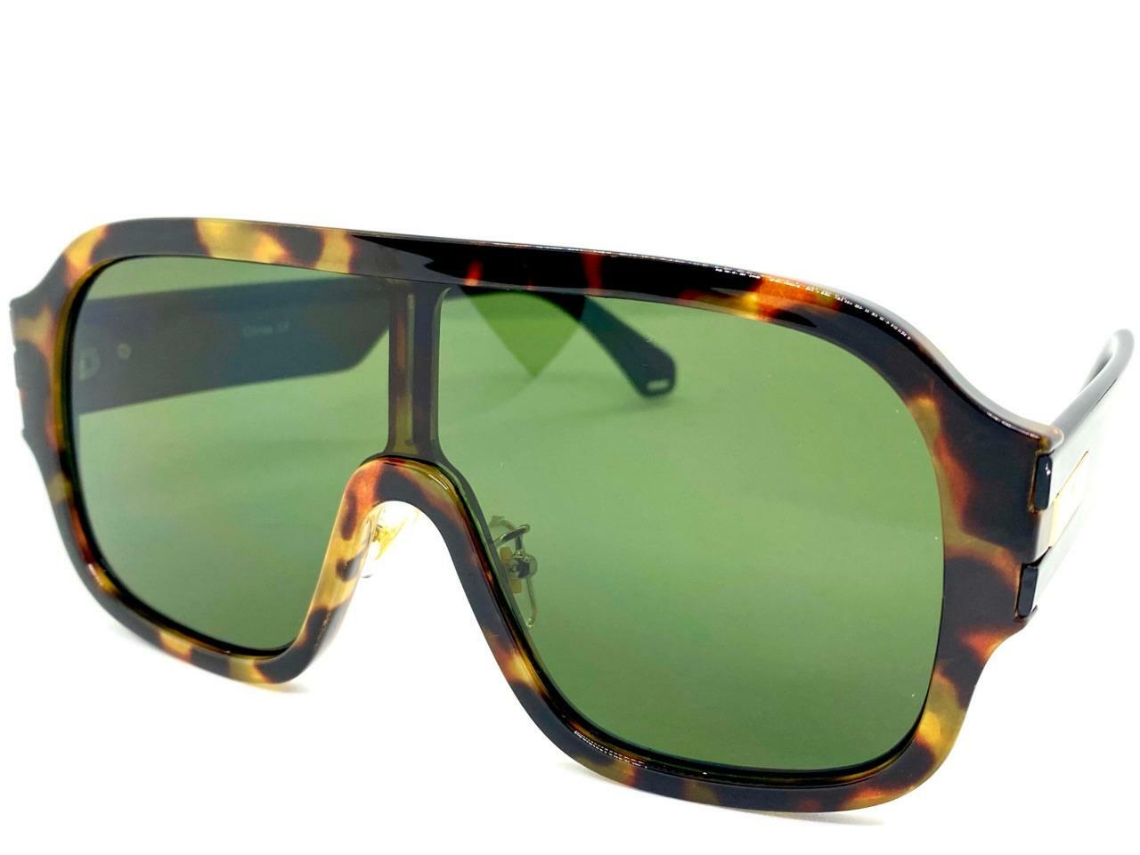 Mens Women Oversized Retro Modern Style SUNGLASSES Big Tortoise Frame Green Lens
