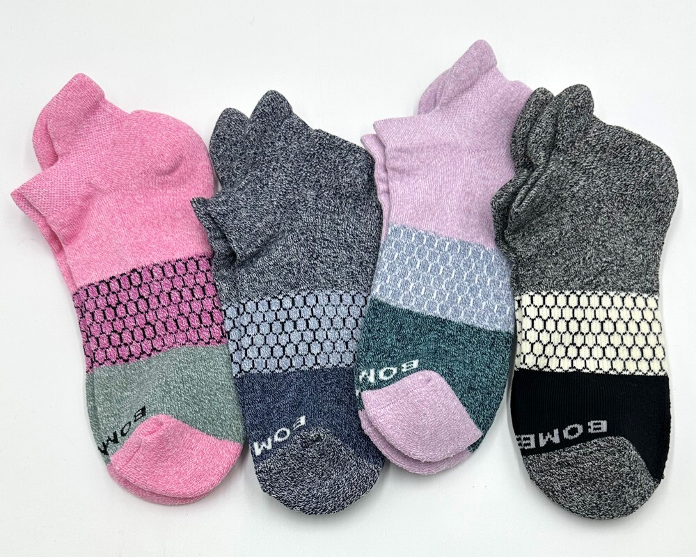 4 Pack Bombas Ankle socks 4 Colors Mix Women’s Solid Honeycomb Size Med 8-10.5