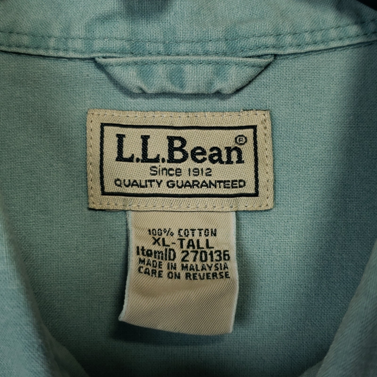 LL Bean Sunwashed Canvas Shirt Mens XL Tall XLT Flap Pockets Short Sleeve Cotton